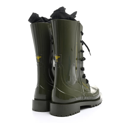 Christian Dior Shiny Rubber Diorcamp Low Boots 40 Military 4 of 6