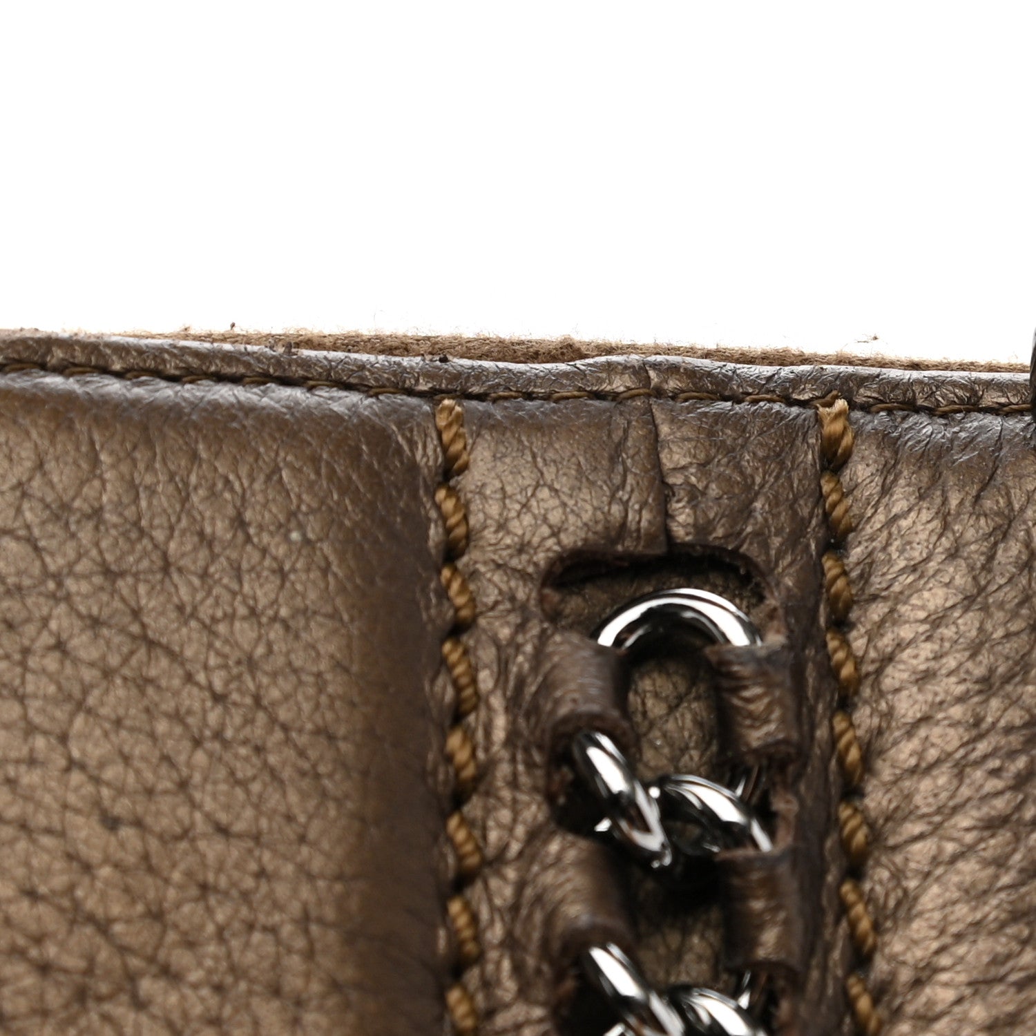 Chanel Metallic Calfskin Large Timeless Zip Around Wallet Brown 12 of 16