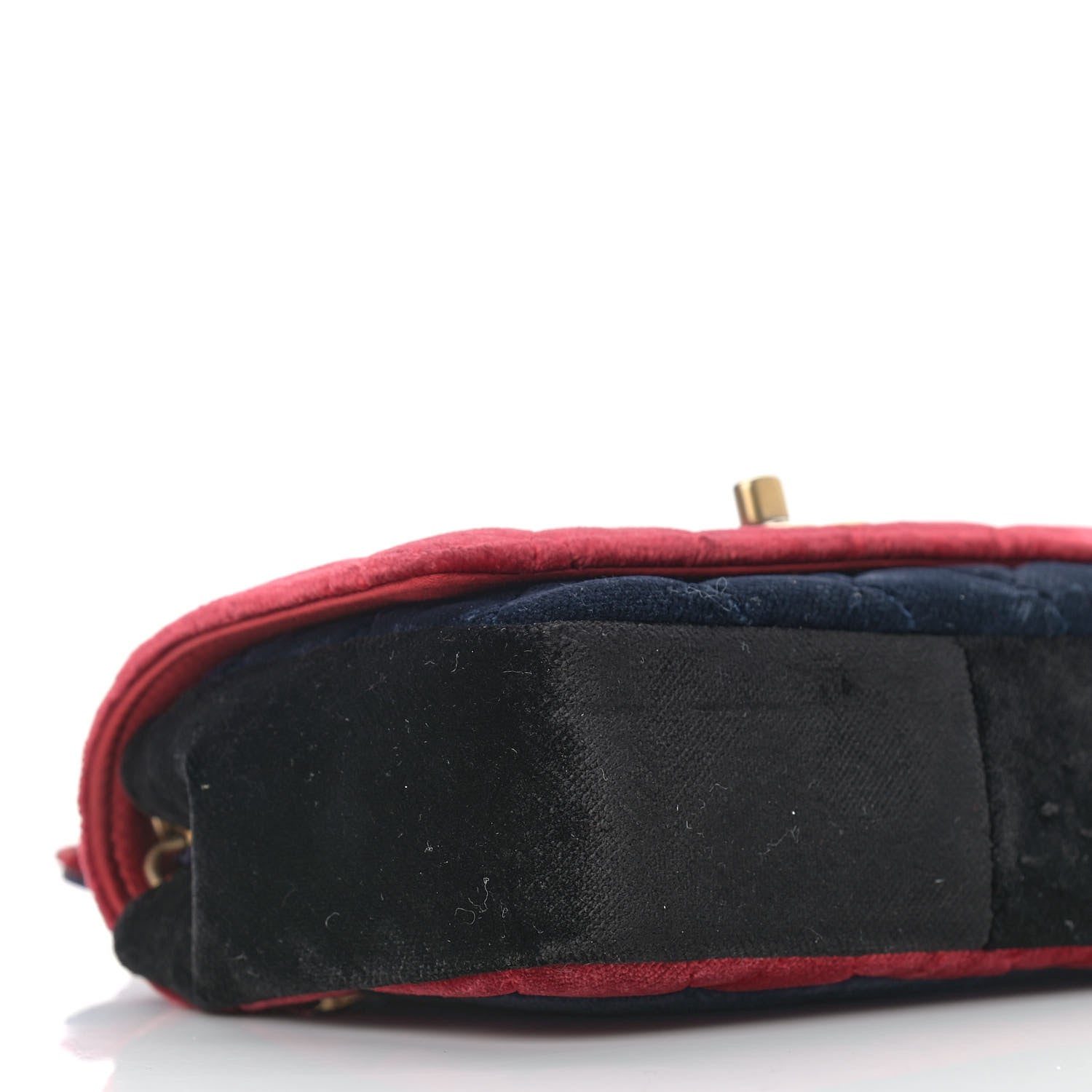 Chanel Velvet Quilted Small Camellia Flap Black Red Blue 9 of 10