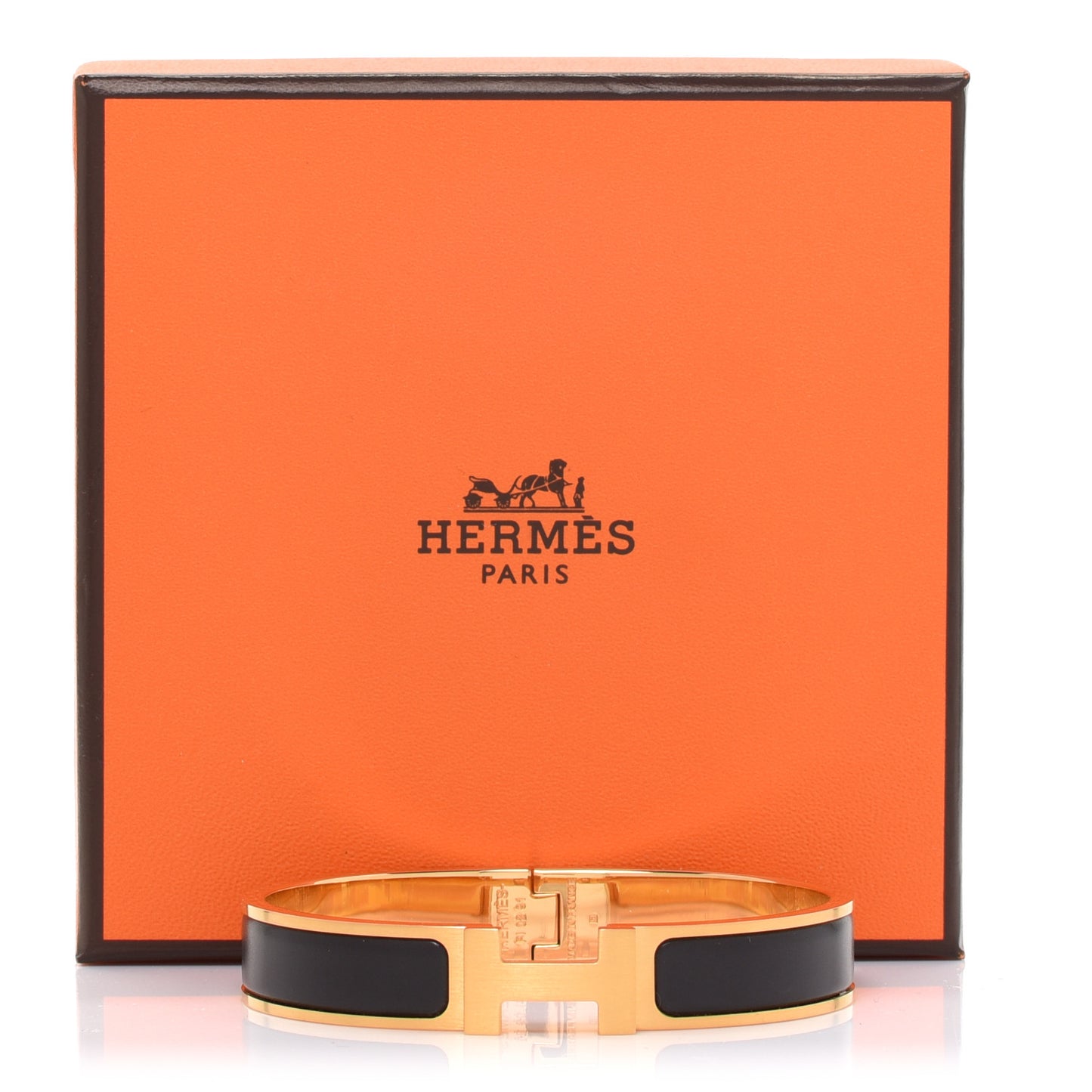 Matte Enamel Narrow Clic Clac HH Bracelet T5 Black
