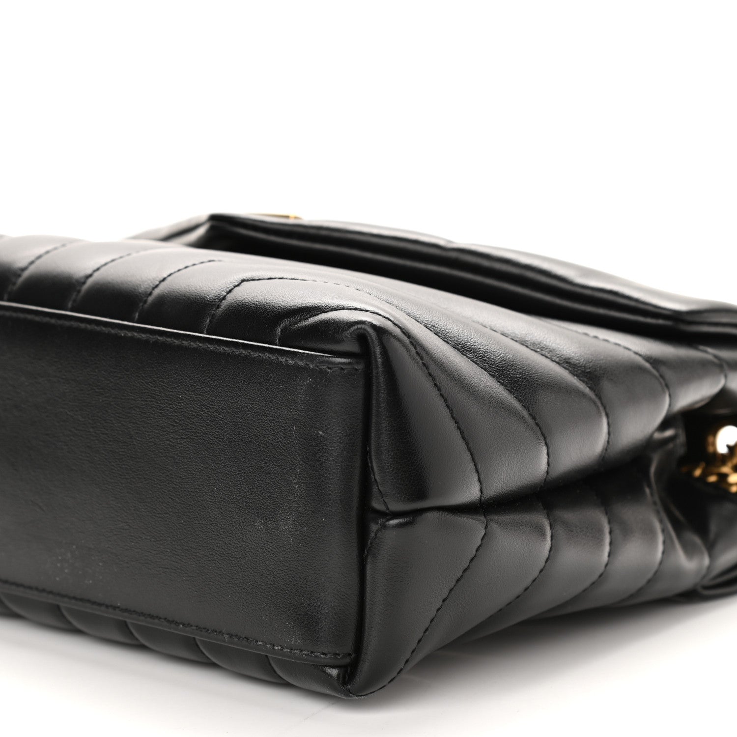 Saint Laurent Calfskin Y Quilted Monogram Small Loulou Chain Satchel Black 10 of 10