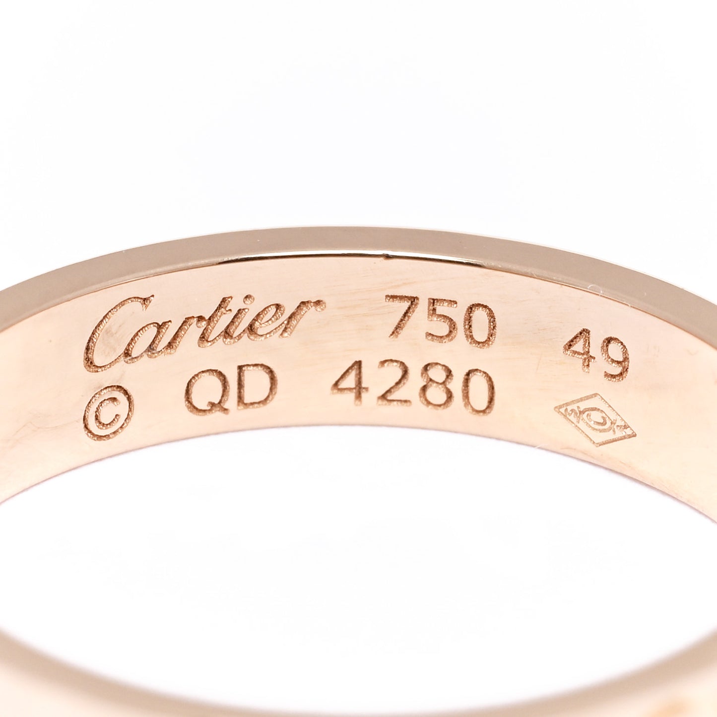 18K Pink Gold 3.5mm LOVE Wedding Band Ring 49 5