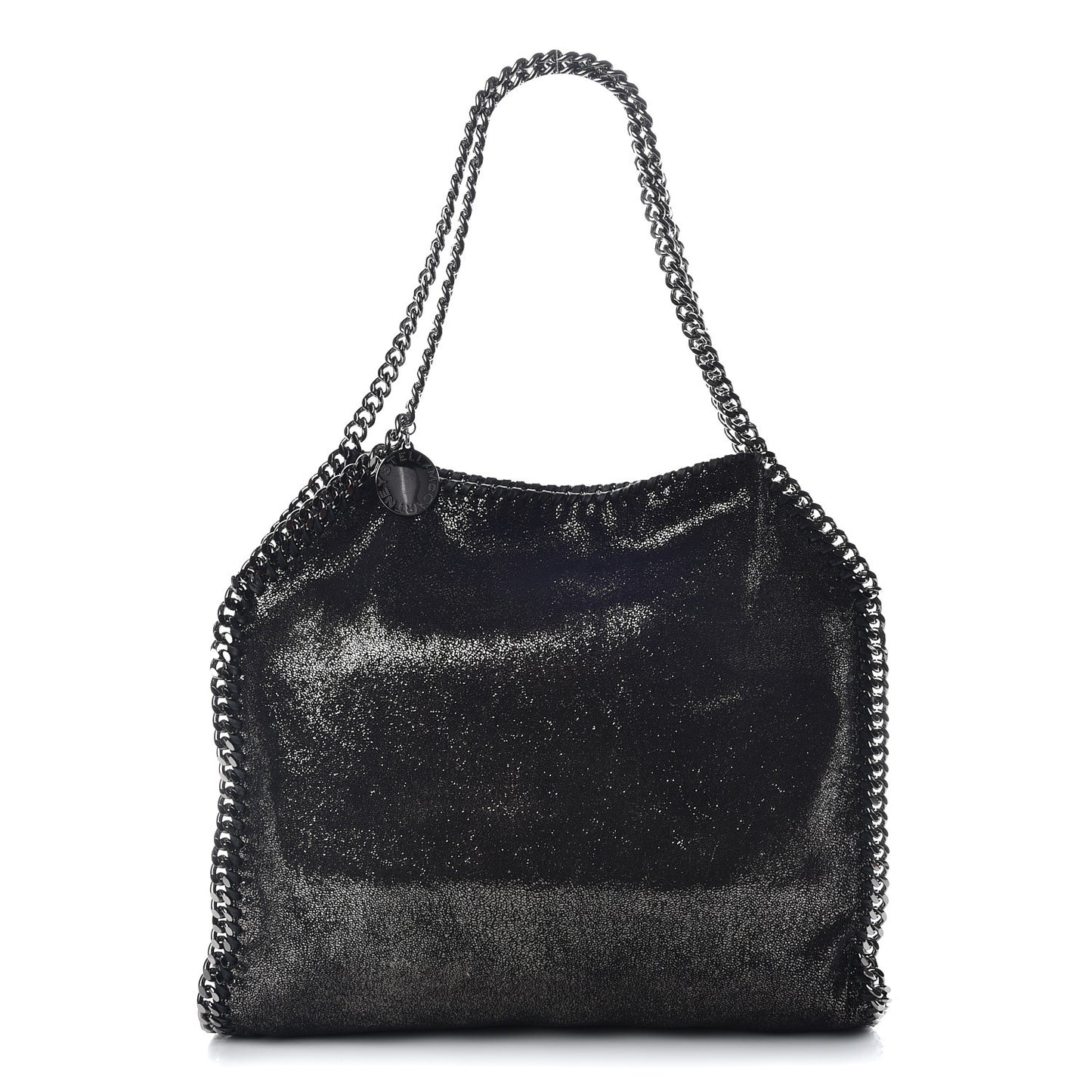 Chamois Shiny Dotted Small Falabella Tote Ruthenium