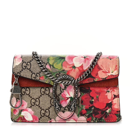 Gucci GG Supreme Monogram Blooms Super Mini Dionysus Shoulder Bag Beige Multicolor Dry Rose 1 of 12