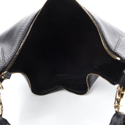 Gucci Calfskin Half Moon Bamboo Ring Hobo Black 5 of 10