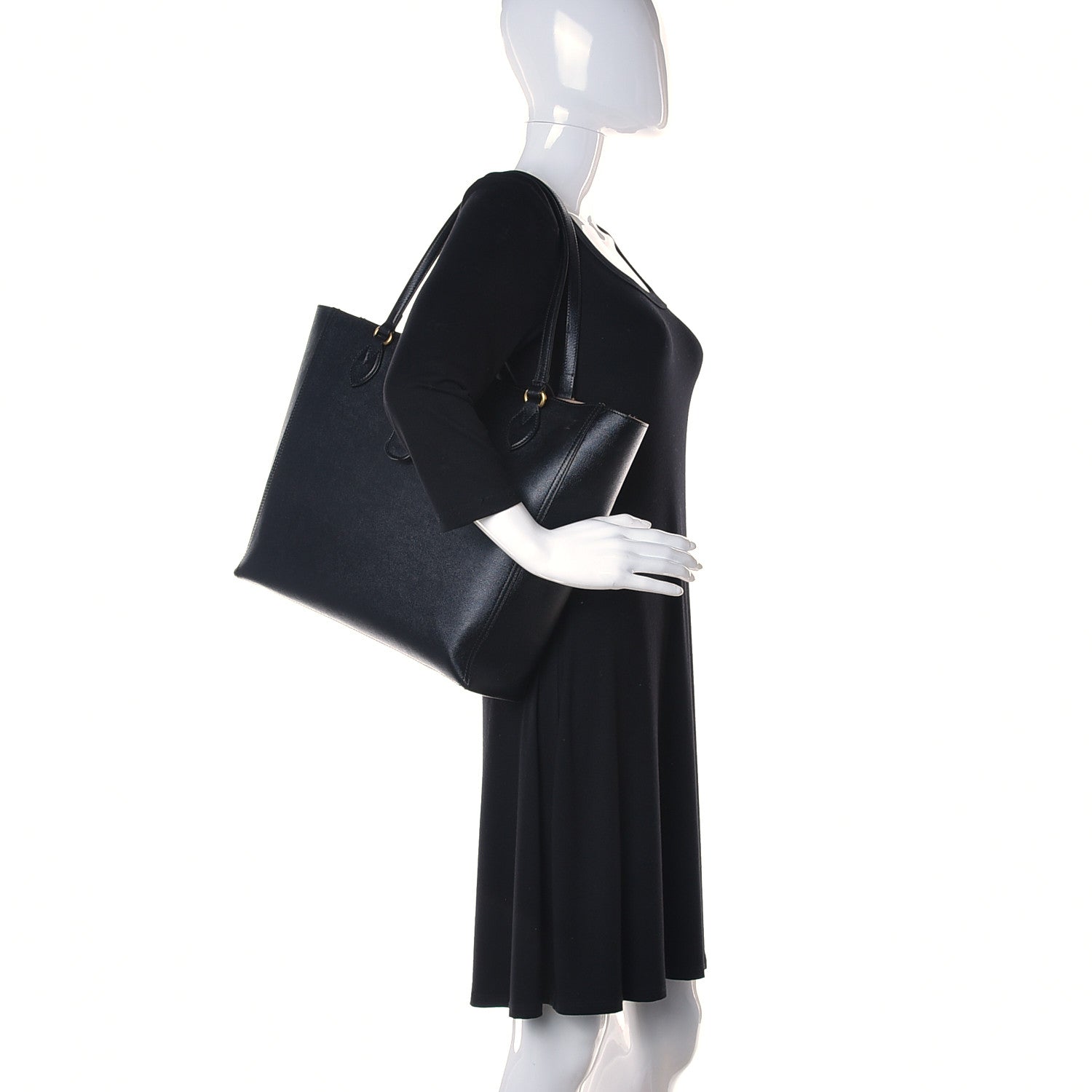Gucci New Sakai Calfskin Lux Medium Dahlia Tote Black 2 of 10