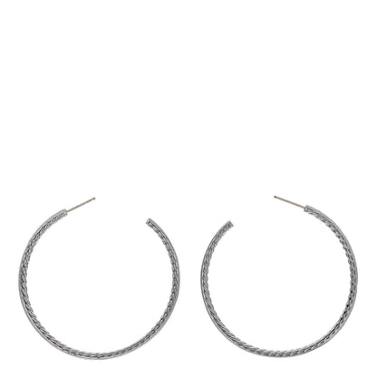 David Yurman Sterling Silver Diamond Large Pave Hoop Earrings 3 of 4
