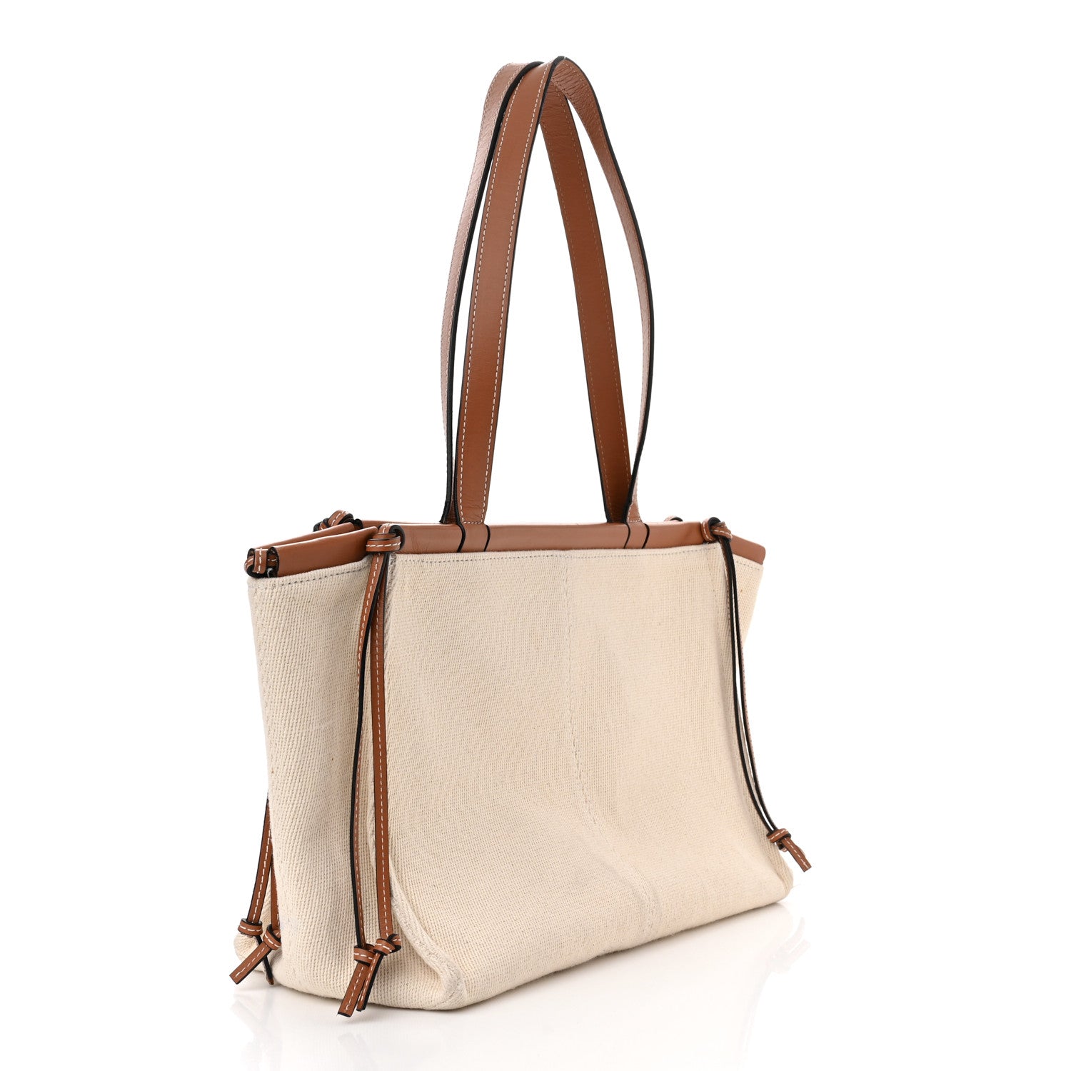 Loewe Canvas Calfskin Cushion Tote Beige 3 of 12