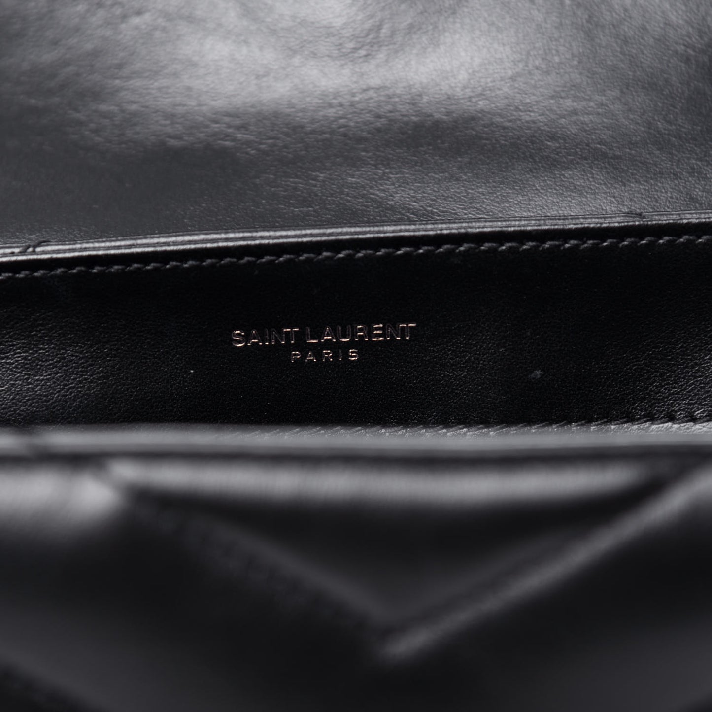 Calfskin Y Quilted Monogram Toy Loulou Crossbody Bag Black