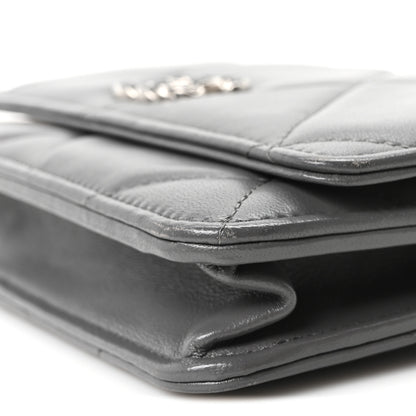 Chanel Lambskin Quilted Chanel 19 Wallet On Chain WOC Grey 9 of 10