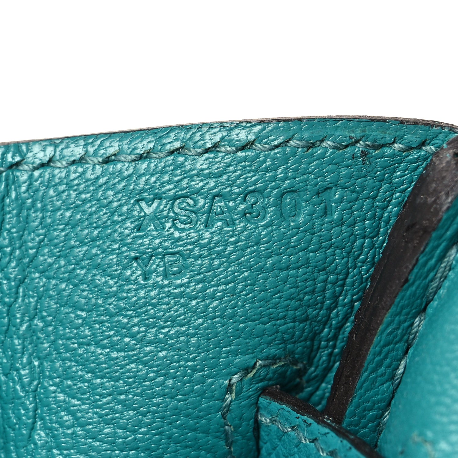Hermes Epsom Horseshoe Bi Color Birkin 30 Craie Bleu Paon 7 of 13
