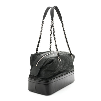 Chanel Iridescent Calfskin Quilted VIP Bowling Bag Black 3 of 10