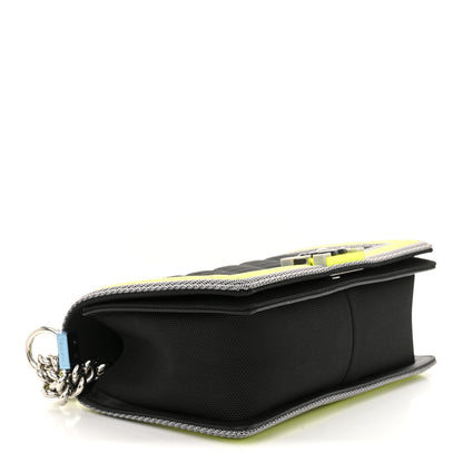 Chanel Canvas Quilted Medium Fluo Boy Flap Black Grey Yellow 4 of 12
