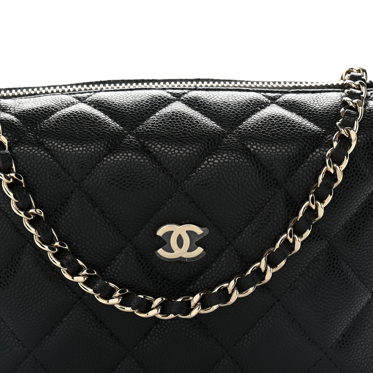 Chanel Caviar Quilted Hobo Clutch With Chain  Black 8 of 11