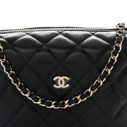 Chanel Caviar Quilted Hobo Clutch With Chain  Black 8 of 11