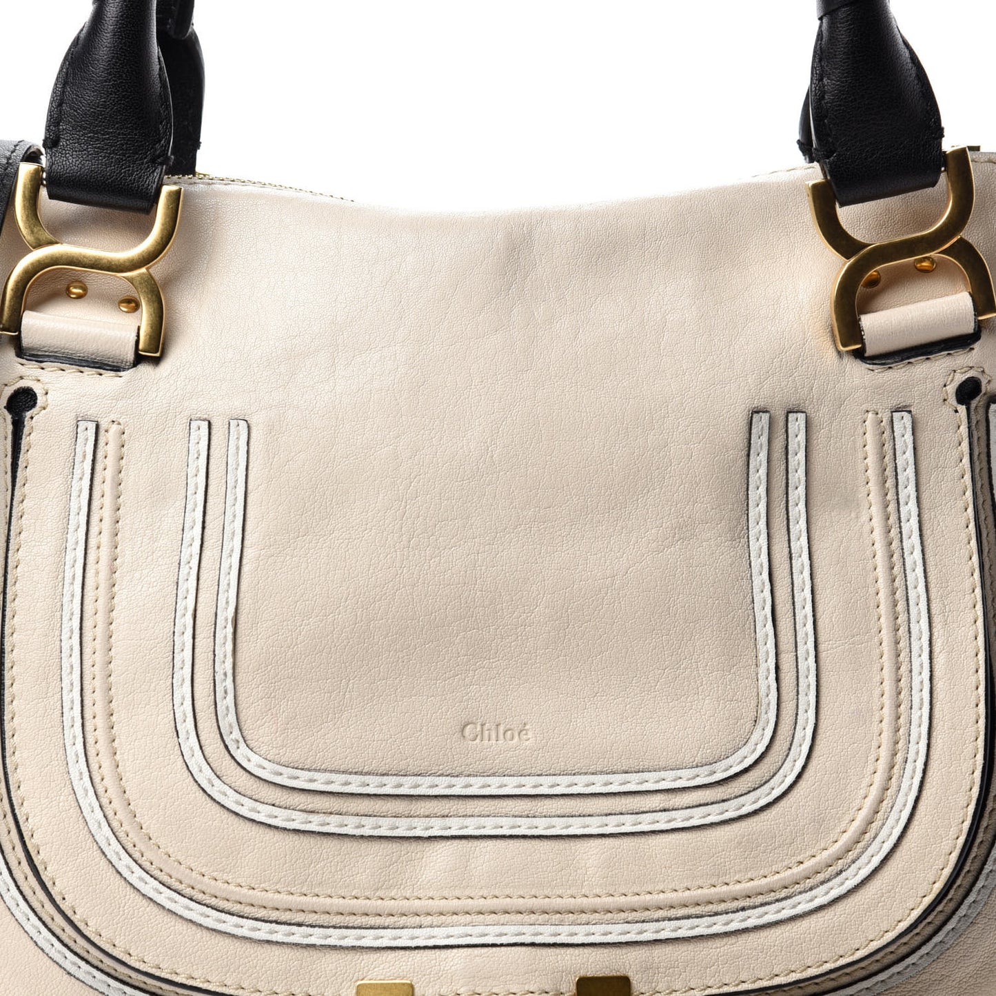 Calfskin Medium Marcie Satchel Abstract White Black