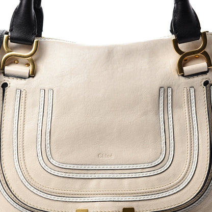 Chloe Calfskin Medium Marcie Satchel Abstract White Black 12 of 12