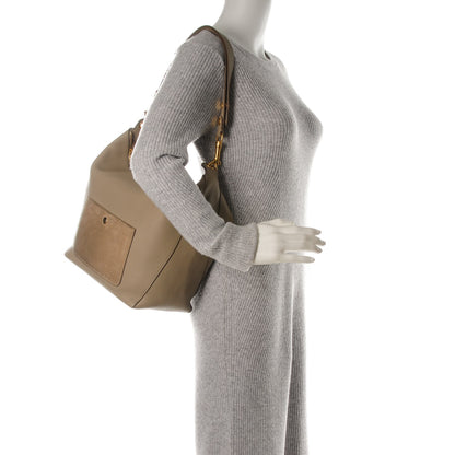 Celine Crisped Calfskin Suede Medium Zipped Hobo Dune 2 of 7