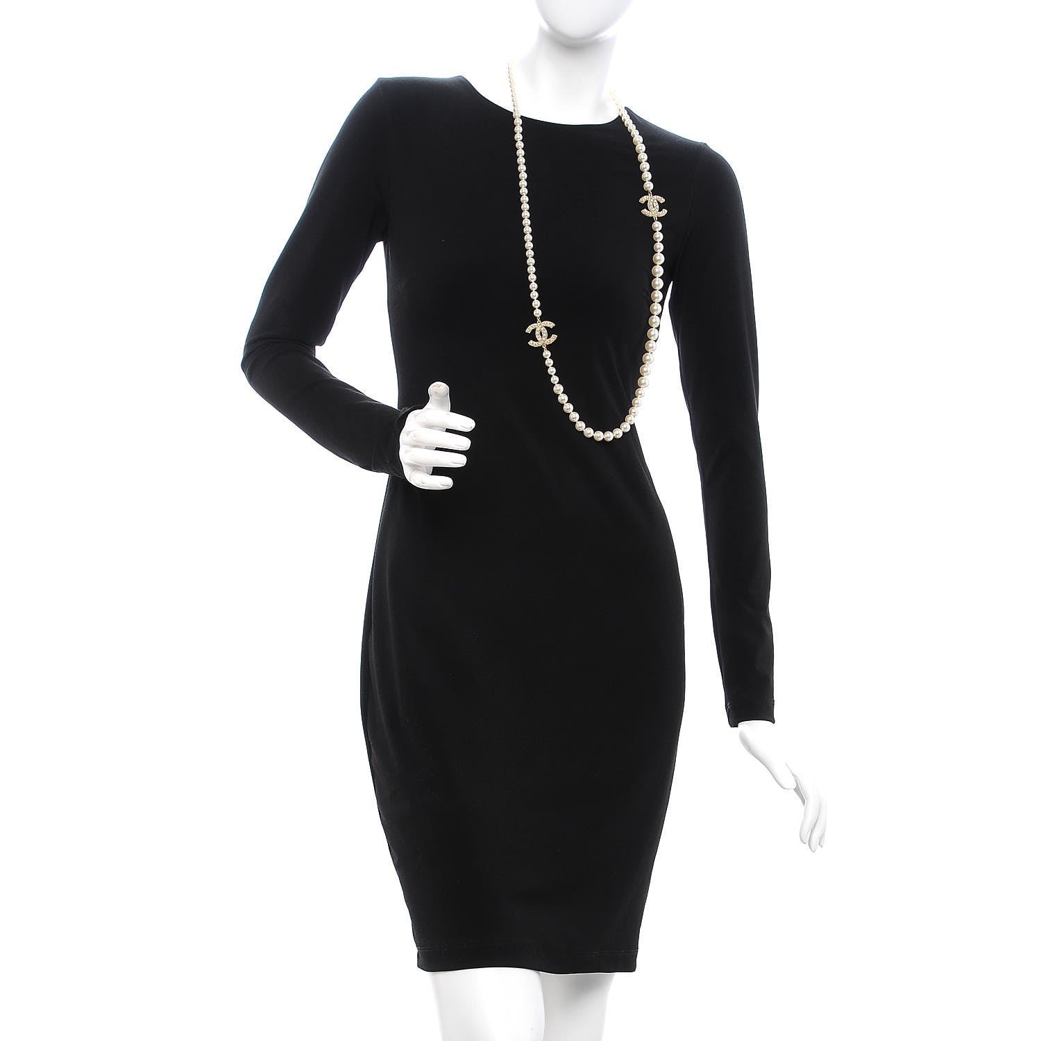 Chanel Graduated Pearl Studded CC Long Necklace Gold 2 of 6