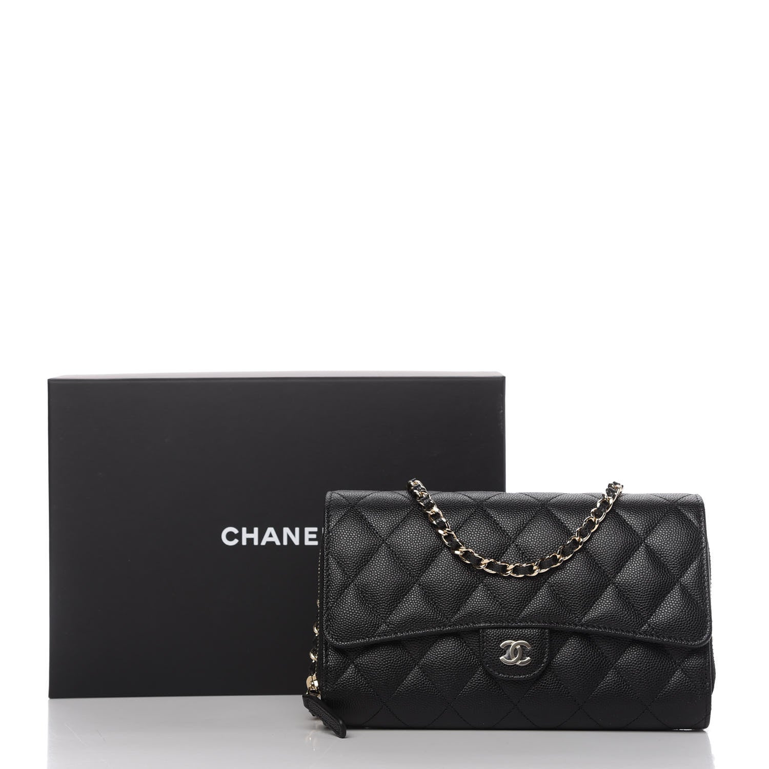 Chanel Caviar Quilted Flap Phone Holder With Chain Black 12 of 12