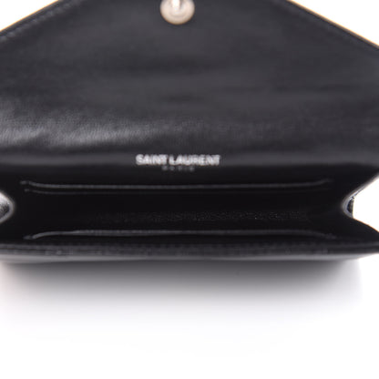 Saint Laurent Lambskin Y Quilted Monogram Small Loulou Envelope Wallet Black 5 of 8