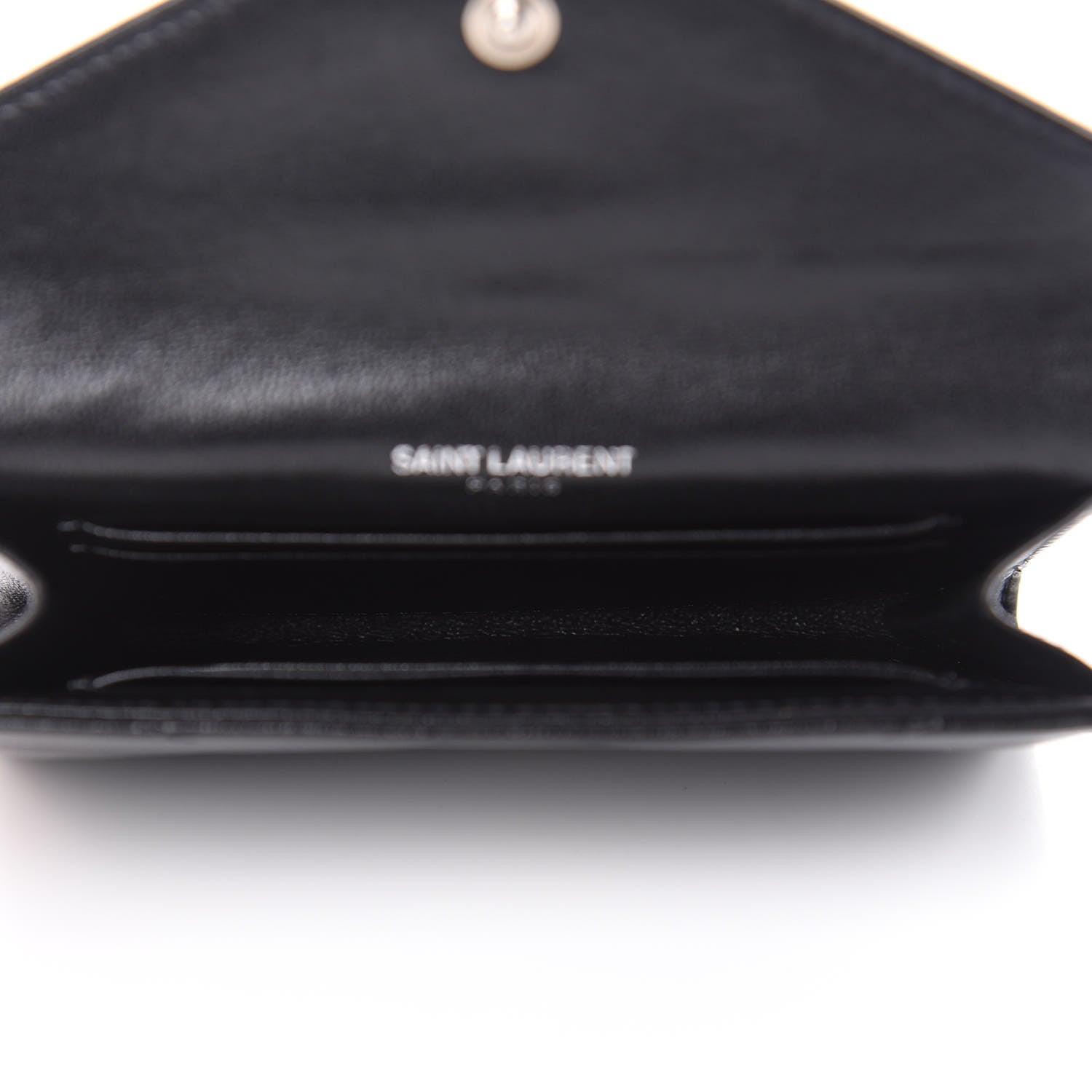 Saint Laurent Lambskin Y Quilted Monogram Small Loulou Envelope Wallet Black 5 of 8