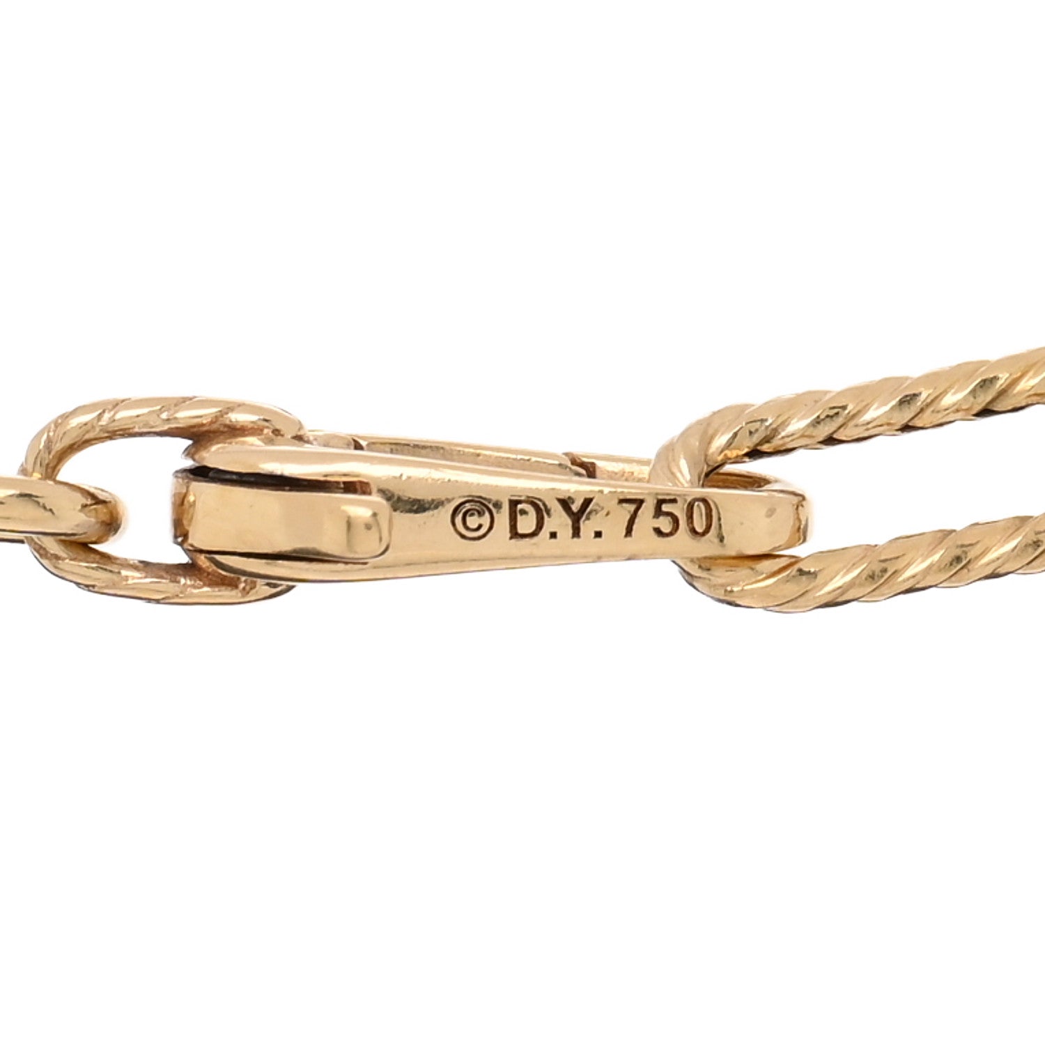 David Yurman 18K Yellow Gold Blue Sapphire Diamond Evil Eye Amulet 4mm Madison Chain Bracelet 3 of 3