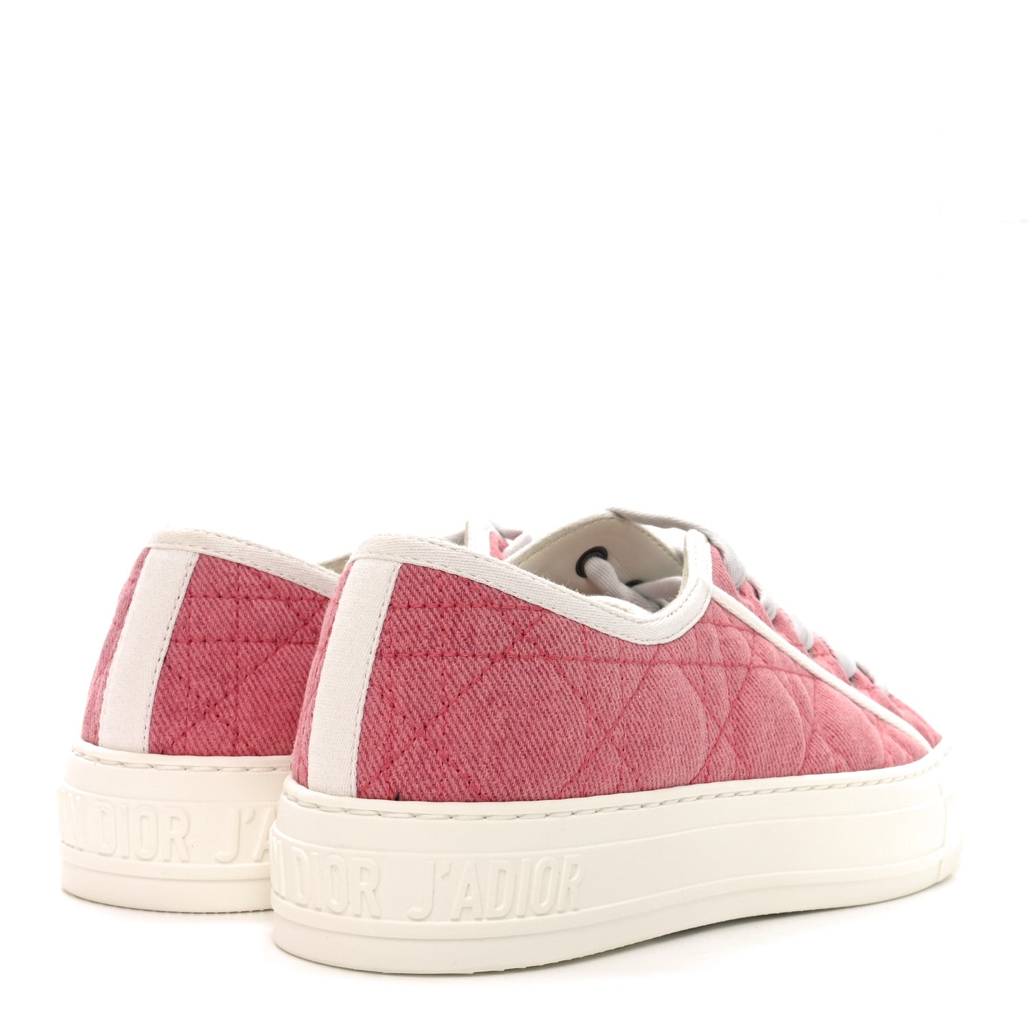 Christian Dior Denim Cannage Walk'N'Dior Low Top Sneakers 36.5 Pink 5 of 8