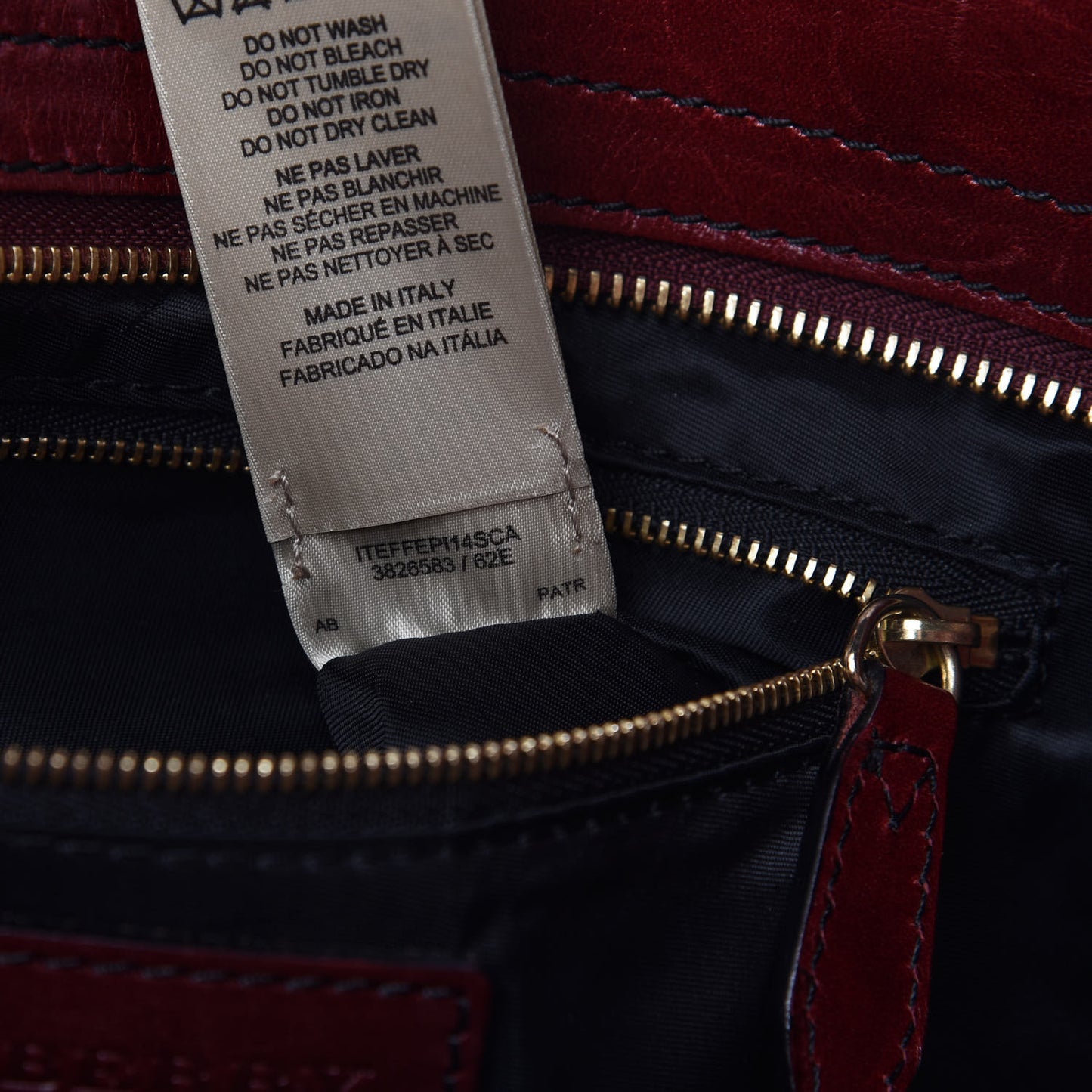 Lambskin Bridle Calfskin Small Dutton Hobo Claret Red