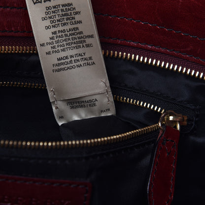 Burberry Lambskin Bridle Calfskin Small Dutton Hobo Claret Red 9 of 10