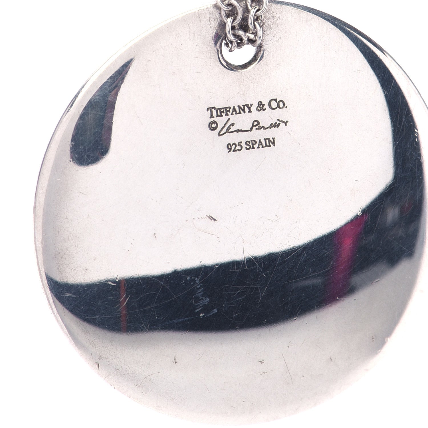Tiffany Sterling Silver Elsa Peretti Round Disc Pendant Necklace 4 of 6