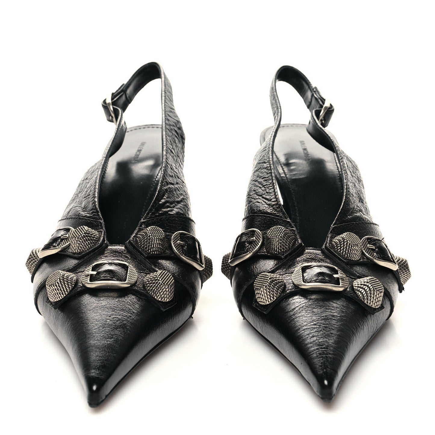Agneau Arena Cagole 70mm Slingback Pumps 38.5 Black