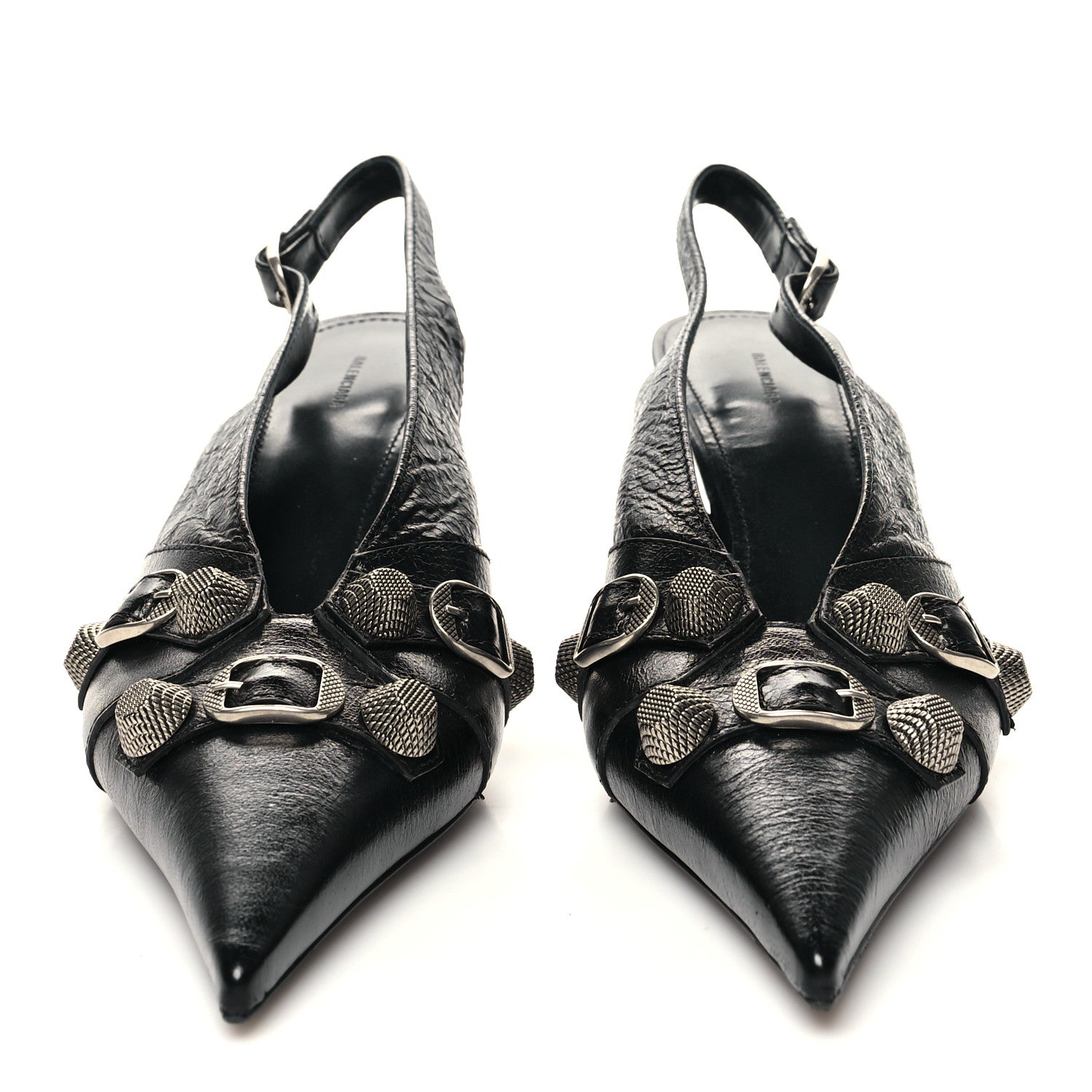 Balenciaga Agneau Arena Cagole 70mm Slingback Pumps 38.5 Black 2 of 10