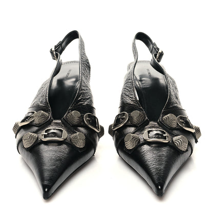 Balenciaga Agneau Arena Cagole 70mm Slingback Pumps 38.5 Black 2 of 10