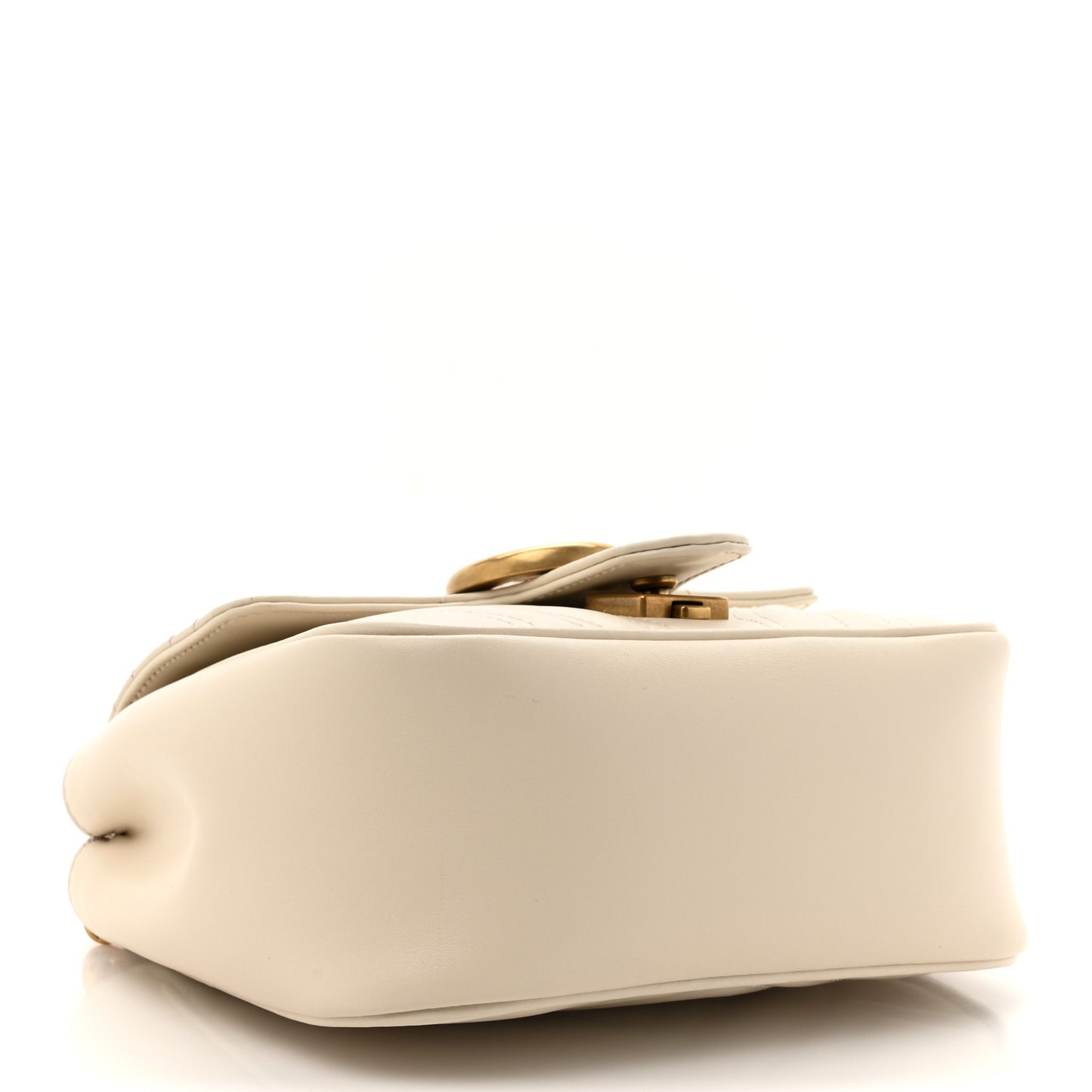 Calfskin Matelasse Mini GG Marmont Square Shoulder Bag White