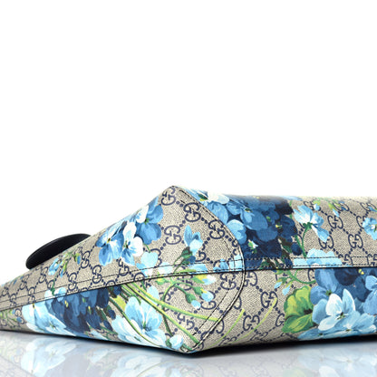 Gucci GG Supreme Monogram Blooms Medium Reversible Tote Beige Blue Navy 13 of 17