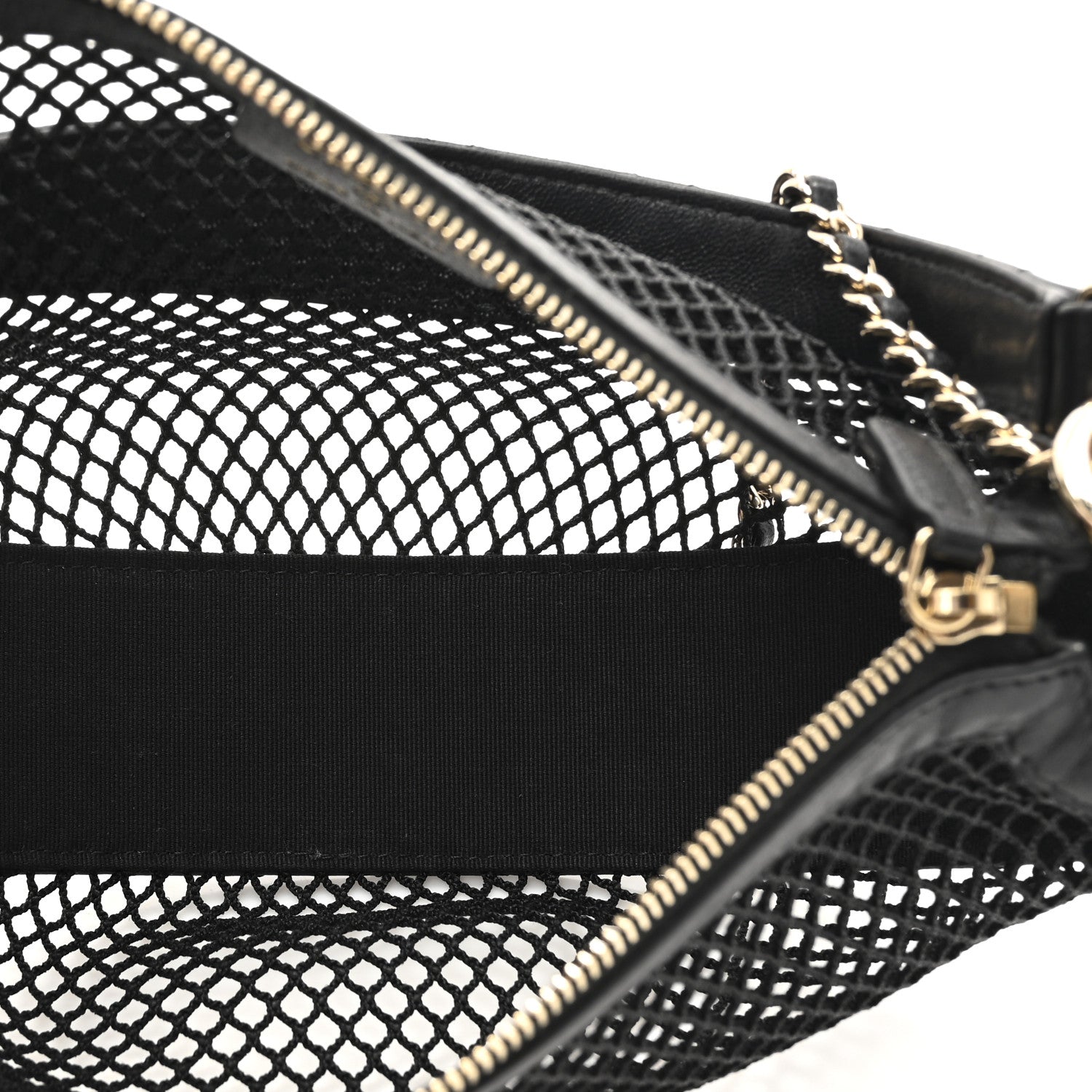 Chanel Mesh Shiny Lambskin Chain Hobo Black 6 of 11
