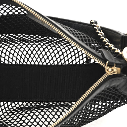 Chanel Mesh Shiny Lambskin Chain Hobo Black 6 of 11