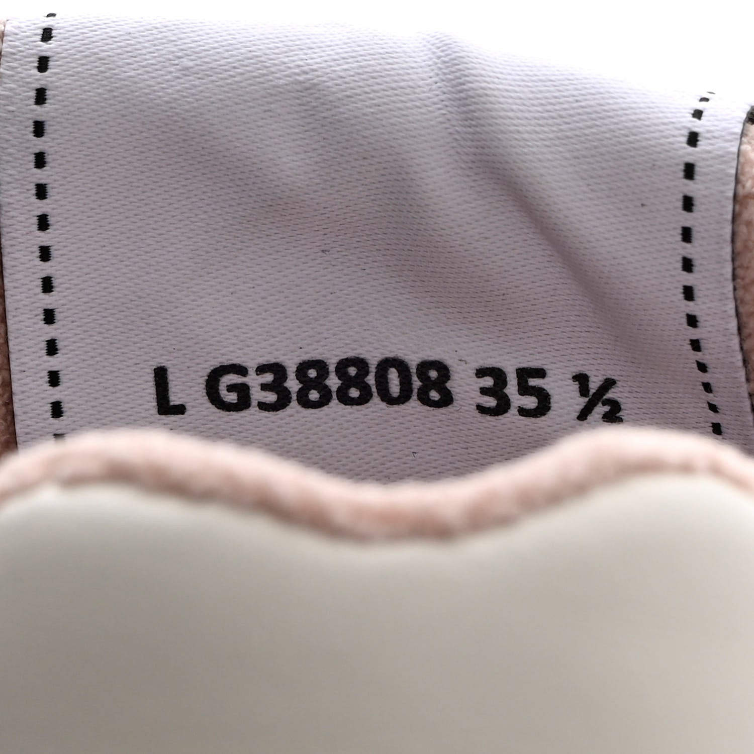Chanel Grained Calfskin Fabric Womens Logo Sneakers 35.5 White Light Pink 6 of 13