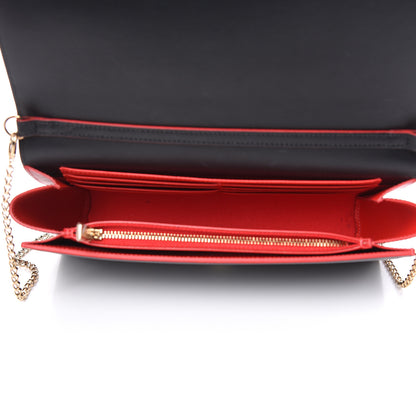 Christian Louboutin Calfskin Patent Leopard Spikes Paloma Clutch Black 5 of 11
