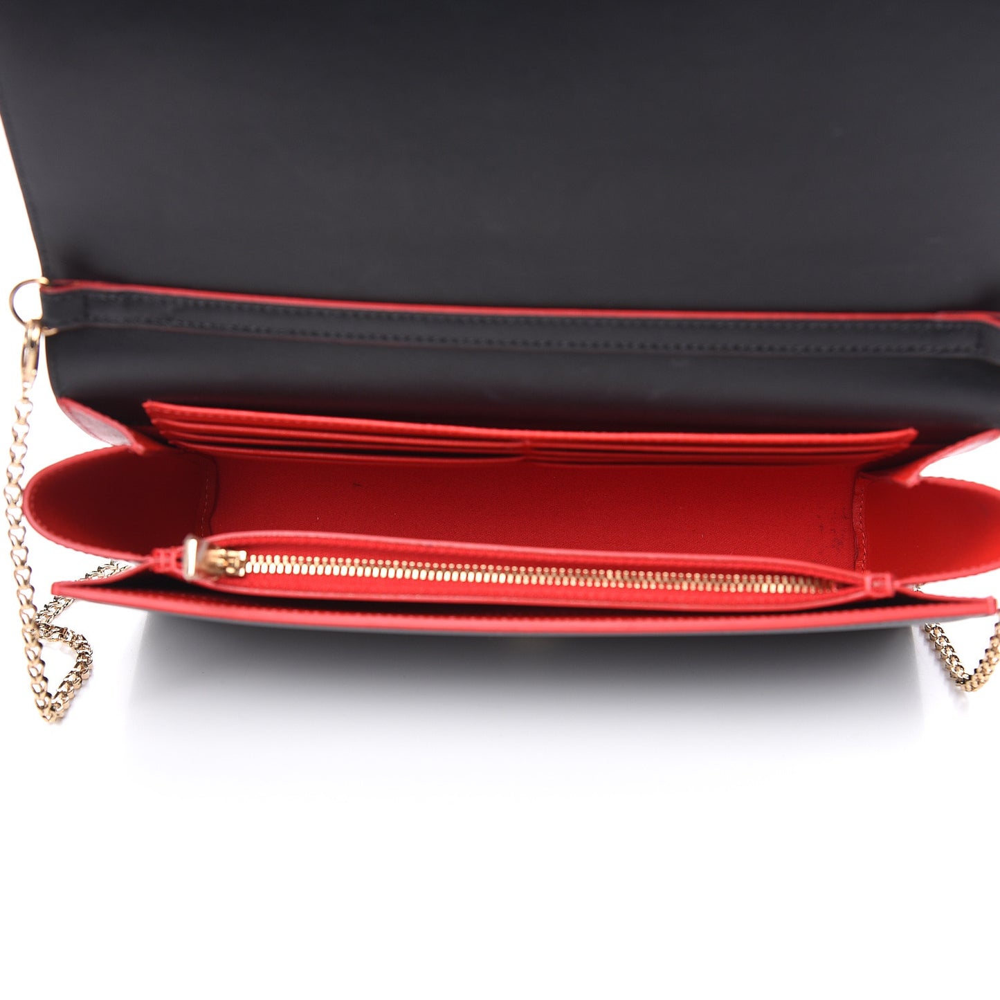 Calfskin Patent Leopard Spikes Paloma Clutch Black