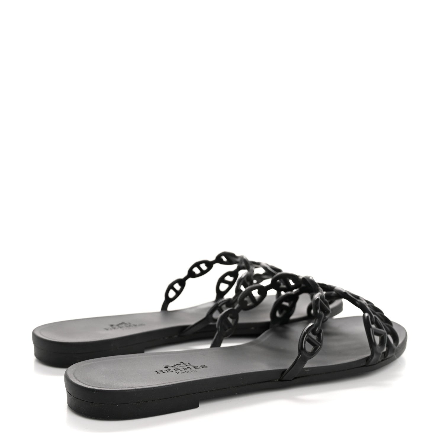 Hermes Rubber Chaine d'Ancre Rivage Sandals 36 Black 5 of 11
