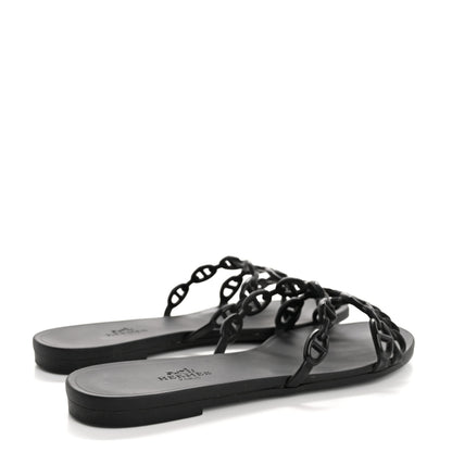 Hermes Rubber Chaine d'Ancre Rivage Sandals 36 Black 5 of 11