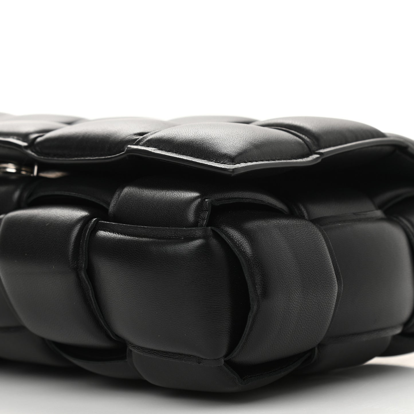 Nappa Maxi Intreccio Padded Cassette Crossbody Bag Black