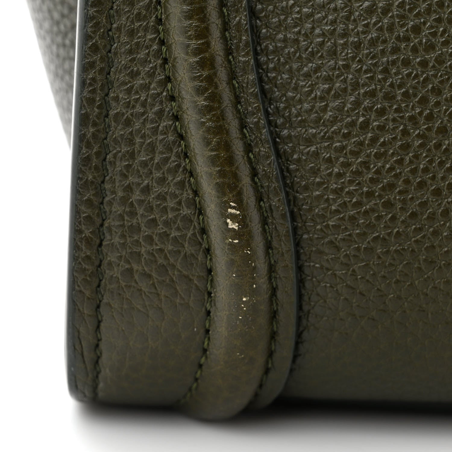 Celine Drummed Calfskin Nano Luggage Khaki 12 of 12