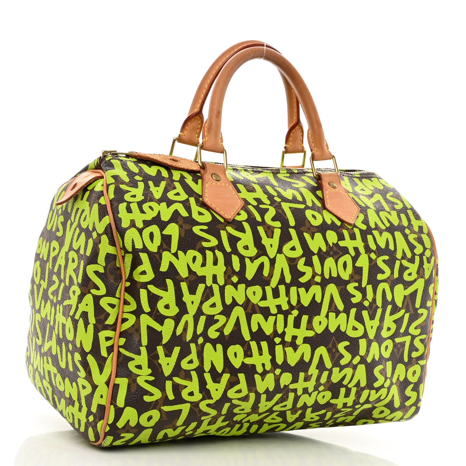 Louis Vuitton Monogram Graffiti Speedy 30 Green 3 of 16