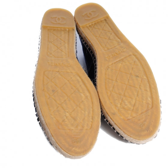 Denim Canvas Espadrilles 42 Blue Noir