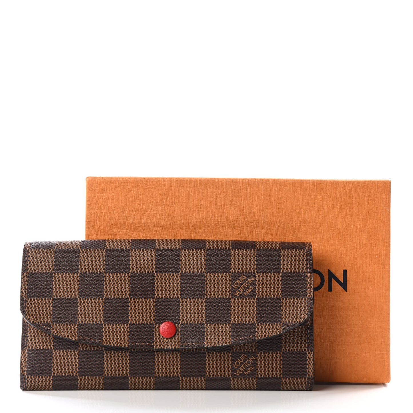 Damier Ebene Emilie Wallet Red