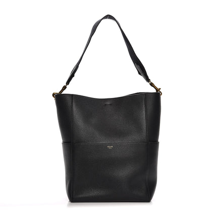 Celine Soft Grained Calfskin Sangle Bucket Bag Black 1 of 7