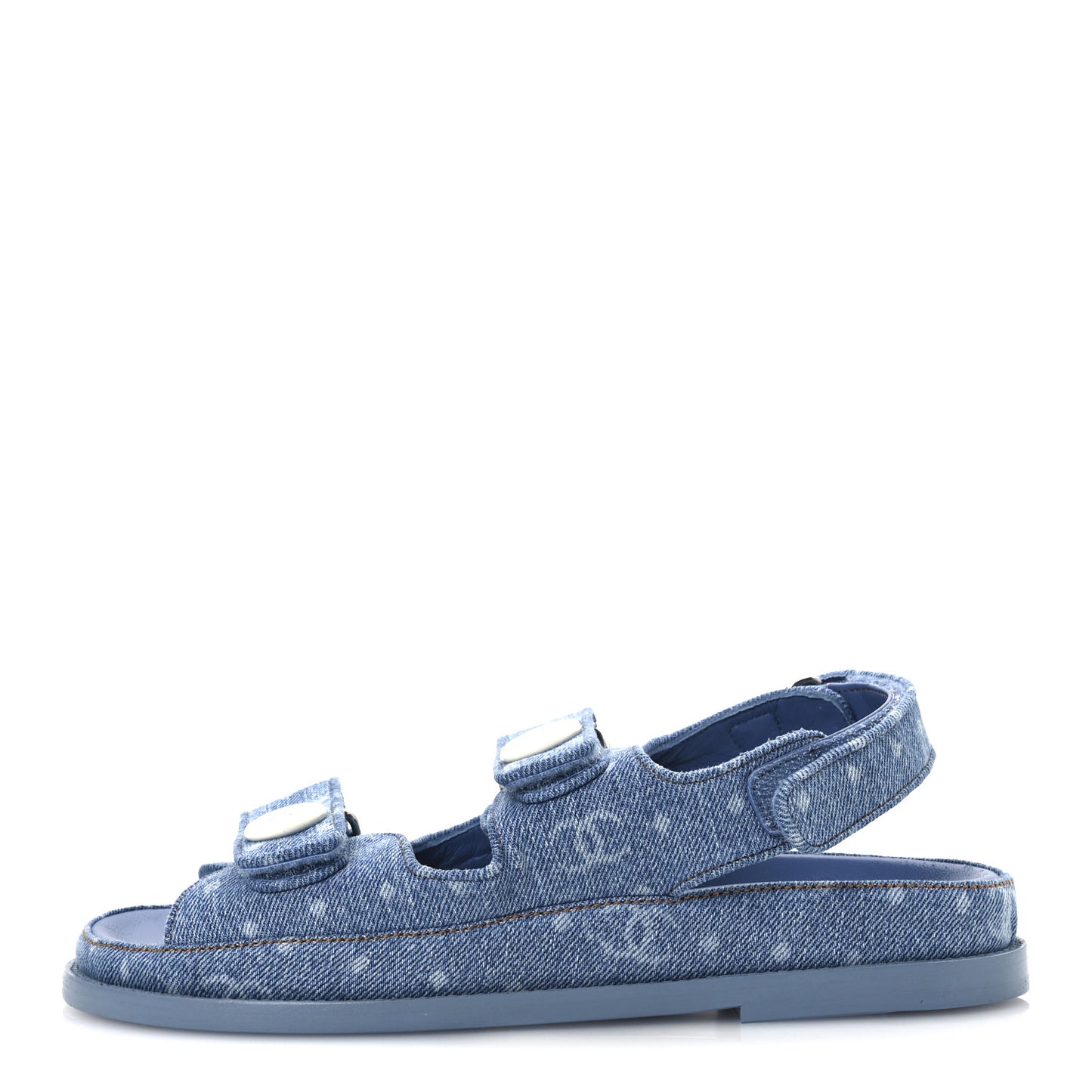 Printed Denim CC Dad Sandals 37.5 Light Blue